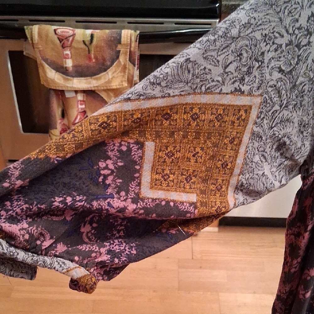 Free People Patchwork Mini Dress Or Tunic In Pink, Brown, and Gray - Picture 13 of 16